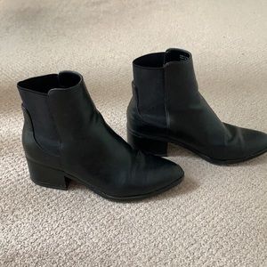 Black ankle boots with heels